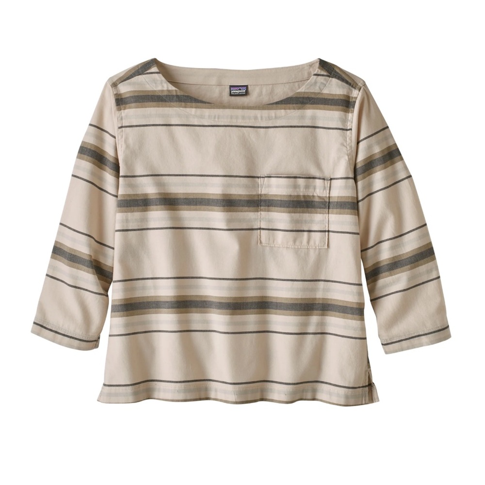 Patagonia Top Catbells Striped Boxy Shirt Organic Cotton Womens‎ Size large